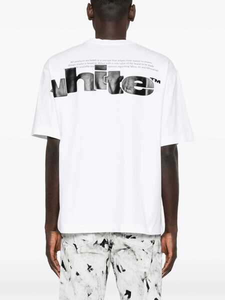 Tricouri Off-White Crew Neck Shared Logo Cotton T-Shirt With Print White Barbati (BM 19305326) 4