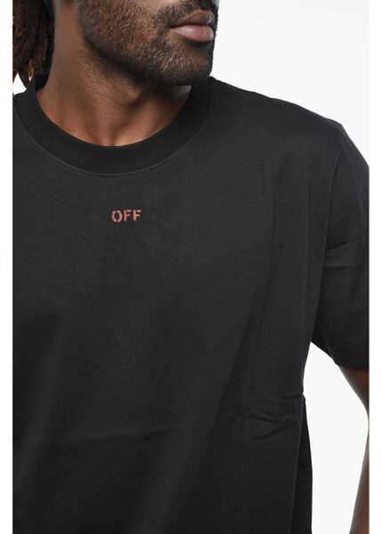 Tricouri Off-White Crew Neck Off Stamp Cotton T-Shirt Black Barbati (BM 19305332) 3