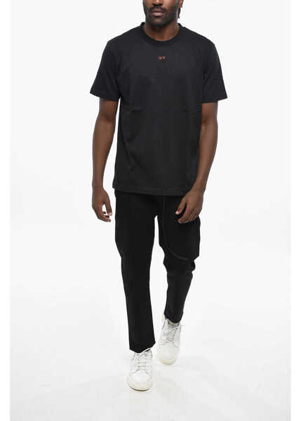 Tricouri Off-White Crew Neck Off Stamp Cotton T-Shirt Black Barbati (BM 19305332) 4