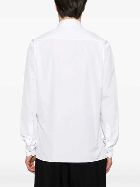 Camasi casual MUGLER Poplin Cotton Shirt With Silver-Tone Rivets White Barbati (BM 19305338) 4
