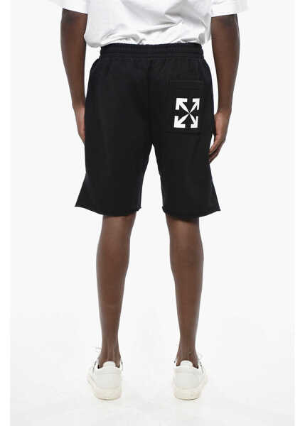 Pantaloni scurti Off-White Brushed Cotton Single Arrow Shorts Black Barbati (BM 19305344) 2