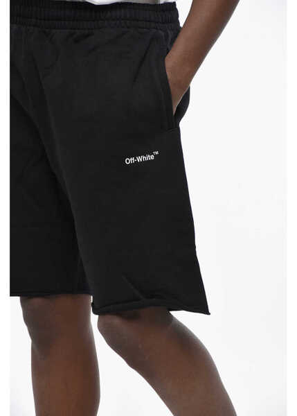 Pantaloni scurti Off-White Brushed Cotton Single Arrow Shorts Black Barbati (BM 19305344) 3