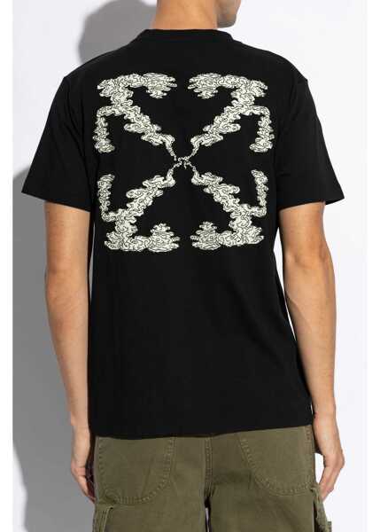 Tricouri Off-White Cotton Cloud Arrow T-Shirt With Embroidery And Print Black Barbati (BM 19305350) 4