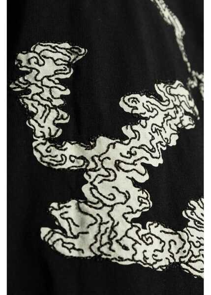 Tricouri Off-White Cotton Cloud Arrow T-Shirt With Embroidery And Print Black Barbati (BM 19305350) 5