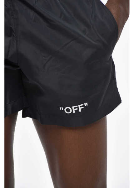 Bermude Off-White Nylon Quote Swimshorts Black Barbati (BM 19305356) 3
