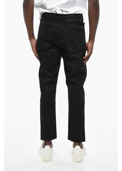 Blugi slim fit Off-White Slim Fit Industrial Denims With Belt 17Cm Black Barbati (BM 19305398) 2