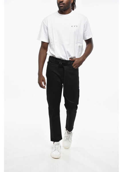 Blugi slim fit Off-White Slim Fit Industrial Denims With Belt 17Cm Black Barbati (BM 19305398) 4