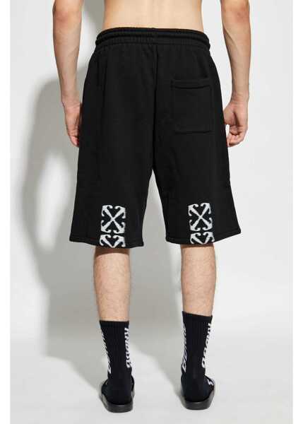 Pantaloni scurti Off-White Jersey Windy Arrow Shorts With Print Black Barbati (BM 19305401) 4