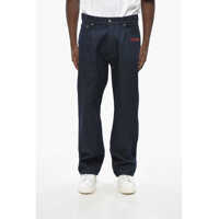 Blugi drepti Dark Washed Script Raw Straight Fit Denims 22Cm Barbati