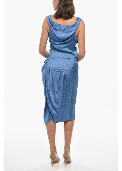 Rochii lungi Vivienne Westwood Jacquard Satin Ginnie Midi Dress Light Blue Femei (BM 19305530) 2