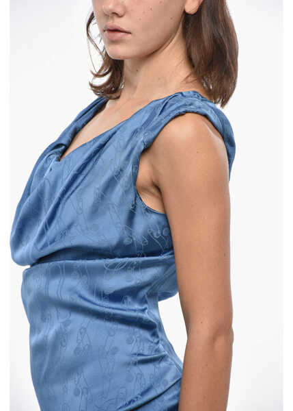 Rochii lungi Vivienne Westwood Jacquard Satin Ginnie Midi Dress Light Blue Femei (BM 19305530) 3