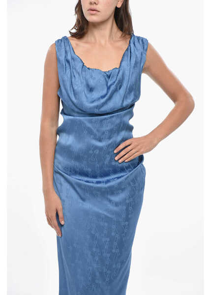 Rochii lungi Vivienne Westwood Jacquard Satin Ginnie Midi Dress Light Blue Femei (BM 19305530) 4