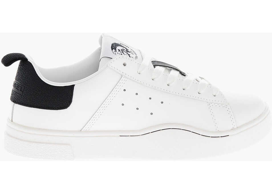 Sneakers Diesel Leather S-Clever Low-Top Sneakers With Contrasting Details Black & White Femei (BM 19305533) 3