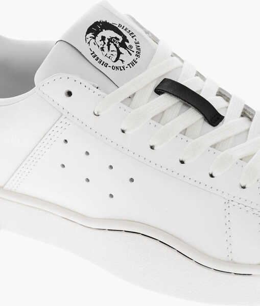 Sneakers Diesel Leather S-Clever Low-Top Sneakers With Contrasting Details Black & White Femei (BM 19305533) 4