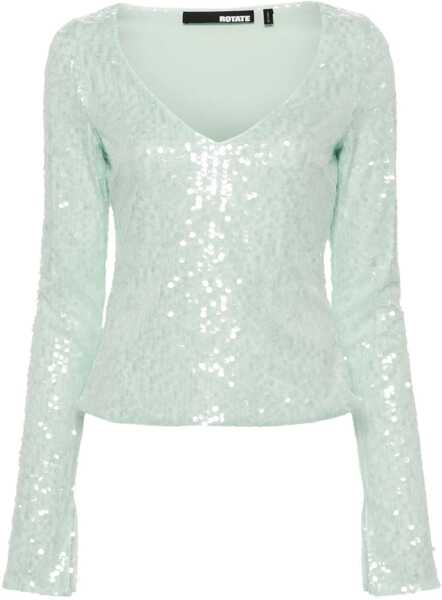 Bluze ROTATE Birger Christensen V Neck Sequined Top Light Blue Femei (BM 19305539) 1