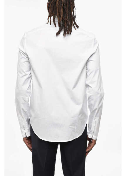 Camasi casual Diesel Stretch Cotton S-Stuck Shirt With Zip Closure White Barbati (BM 19305542) 2