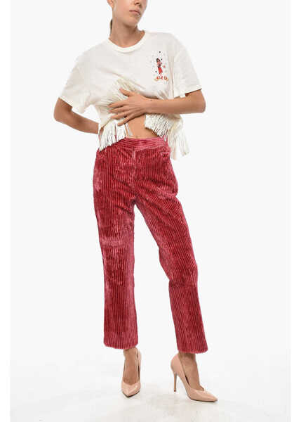 Pantaloni casual Isabel Marant Corduroy Dolann 5-Pocketed Pants Pink Femei (BM 19305557) 4
