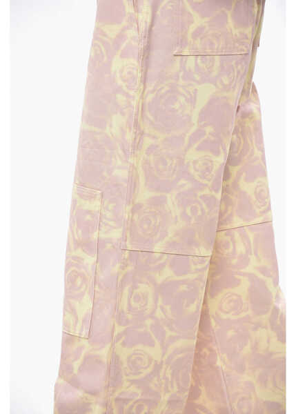 Pantaloni casual Burberry Cotton Straight Fit Pants With Floral Motif Pink Femei (BM 19305575) 2