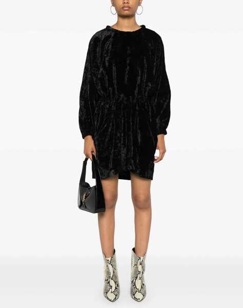 Rochii scurte Isabel Marant Chenille Lassie Dress With Elastic Waistband Black Femei (BM 19305578) 2