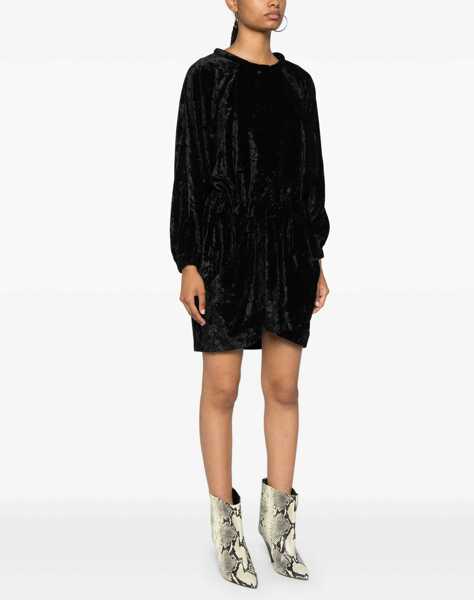 Rochii scurte Isabel Marant Chenille Lassie Dress With Elastic Waistband Black Femei (BM 19305578) 3
