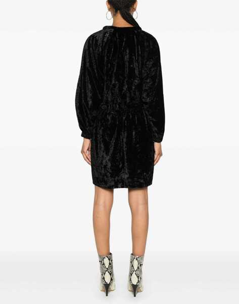 Rochii scurte Isabel Marant Chenille Lassie Dress With Elastic Waistband Black Femei (BM 19305578) 4