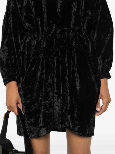 Rochii scurte Isabel Marant Chenille Lassie Dress With Elastic Waistband Black Femei (BM 19305578) 5