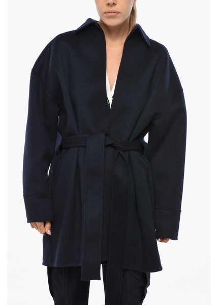 Paltoane SA SU PHI Cashmere Blend Valentina Coat With Belt Blue Femei (BM 19305587) 1