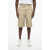 Salvatore Ferragamo Solid Color Lightweight Cotton Shorts With Belt Loops Beige