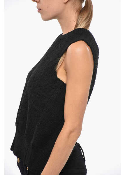 Bluze Bottega Veneta Viscose Blend Top With Back Split Black Femei (BM 19305599) 2