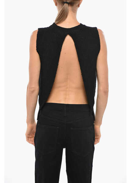 Bluze Bottega Veneta Viscose Blend Top With Back Split Black Femei (BM 19305599) 3