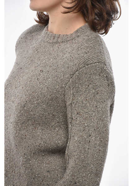 Pulovere casual Bottega Veneta Crew Neck Wool Blend Pullover Brown Femei (BM 19305608) 3