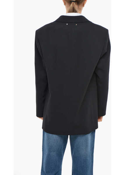 Sacouri Golden Goose Oversized Maia Blazer With Flap Pockets Blue Femei (BM 19305614) 3