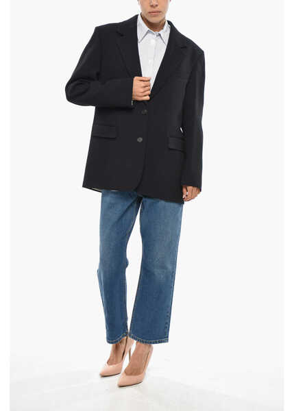 Sacouri Golden Goose Oversized Maia Blazer With Flap Pockets Blue Femei (BM 19305614) 4