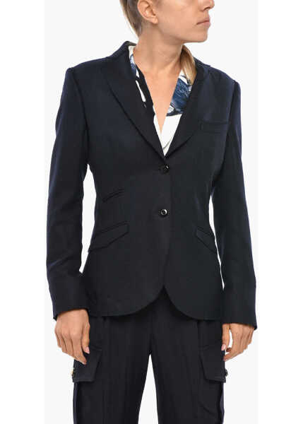 Sacouri Maurizio Miri Half-Lined Wool Blazer With Raw Cut Edges Blue Femei (BM 19305626) 1