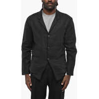 Sacouri Solid Color Linen Blazer With Notch Lapel Barbati
