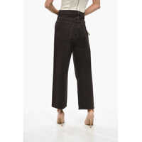 Imbracaminte RE/DONE Dama - Pantaloni casual RE/DONE Loose Fit Cropepd 5 Pockets Pants Brown Femei (BM 19305635) - B-mall.ro