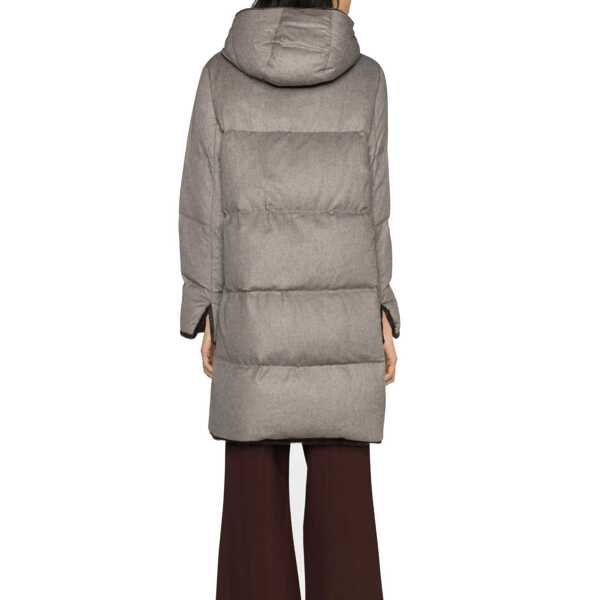 Paltoane Herno HERNO Faux Fur Trim Padded Coat Beige Femei (BM 19305759) 3
