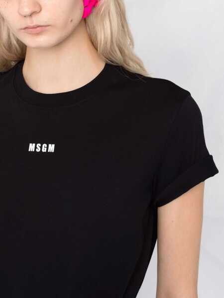 Tricouri MSGM Micro Logo T-Shirt BLACK Femei (BM 19305788) 3