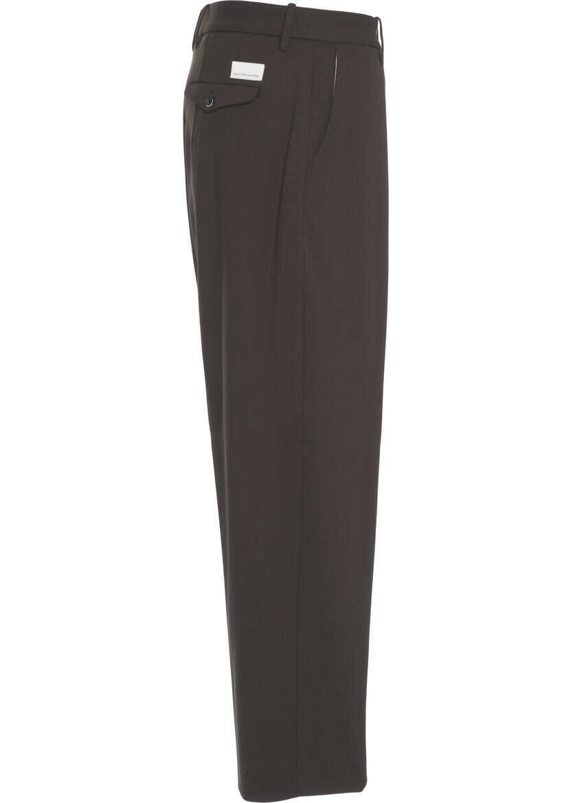 Pantaloni casual Nine in the morning Pants with pressed pleats Meteorite Brown Barbati (BM 19305845) 3