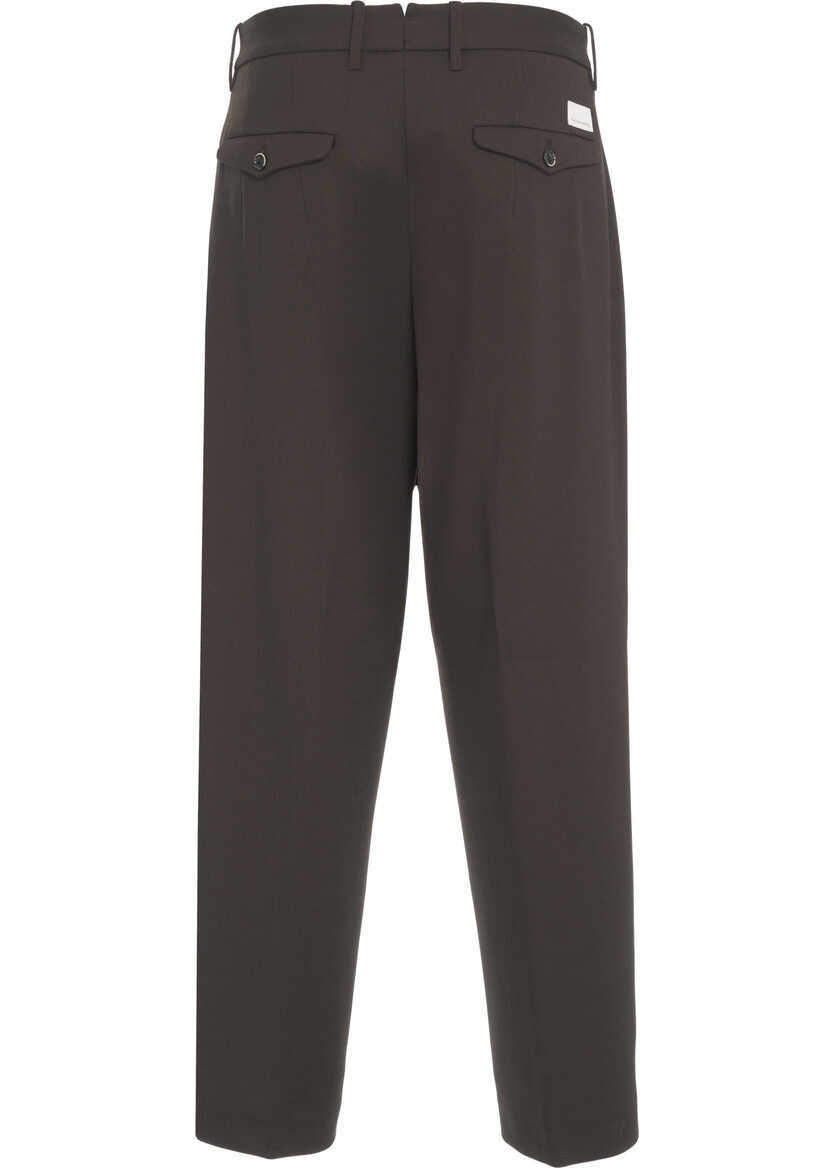 Pantaloni casual Nine in the morning Pants with pressed pleats Meteorite Brown Barbati (BM 19305845) 4