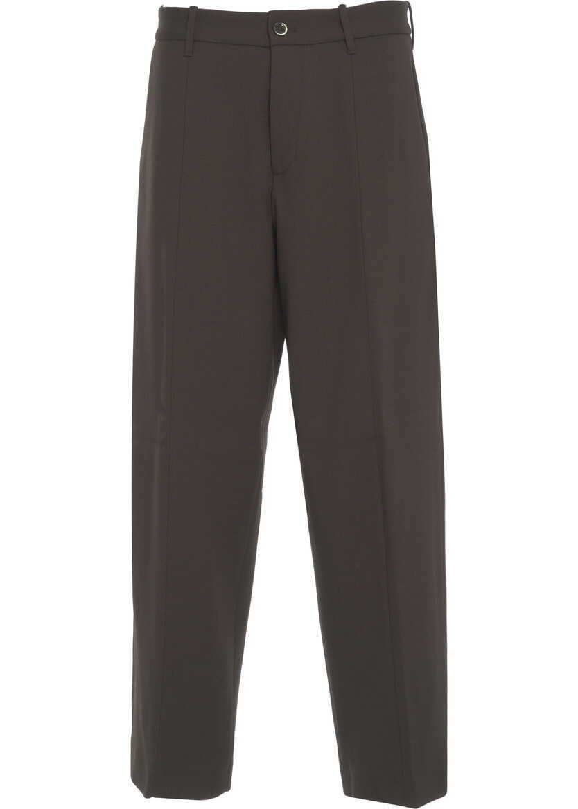 Pantaloni casual Nine in the morning Pants with pressed pleats Meteorite Brown Barbati (BM 19305845) 1