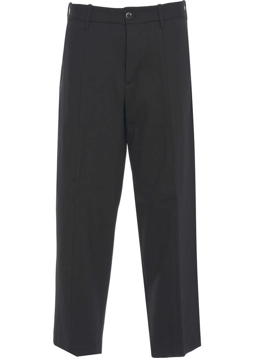 Pantaloni casual Nine in the morning Pants with pressed pleats Meteorite Black Barbati (BM 19305845) 2