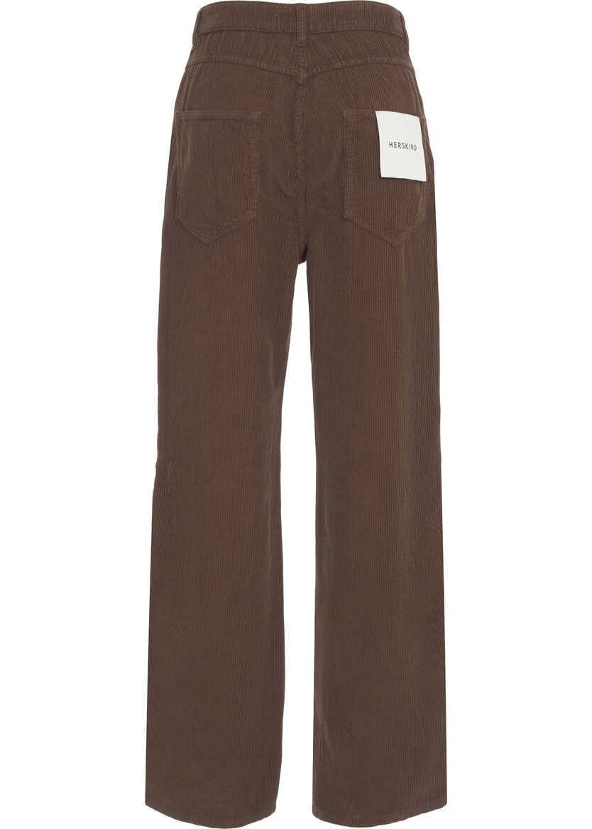 Pantaloni casual Herskind Corduroy pants Kat Brown Femei (BM 19305857) 4