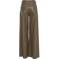 Pantaloni office Dama - Pantaloni office NORMA KAMALI Faux leather pants Brown Femei (BM 19305863) - B-mall.ro