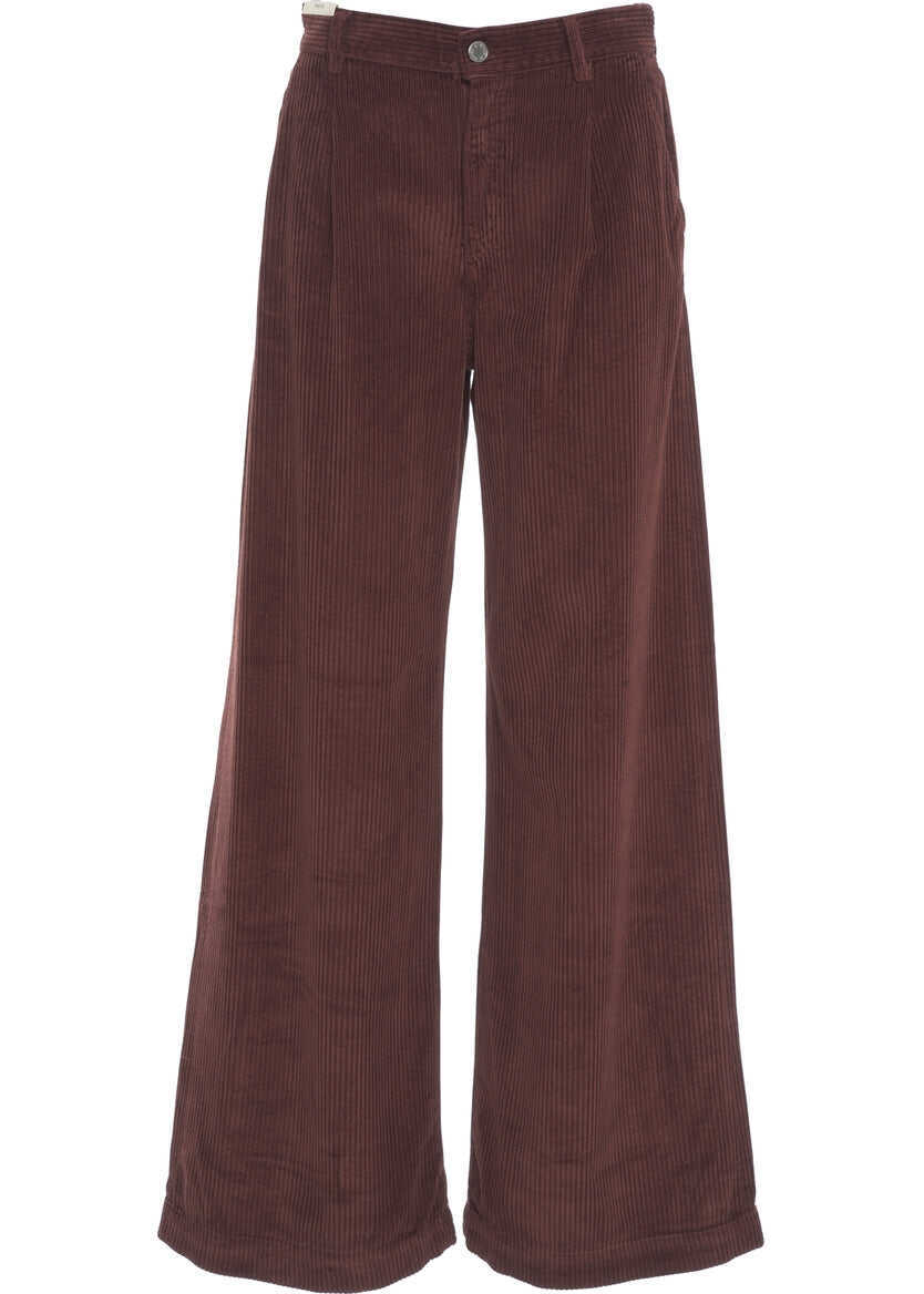 Pantaloni casual PT TORINO Corduroy pants Poppy Red Femei (BM 19305884) 1