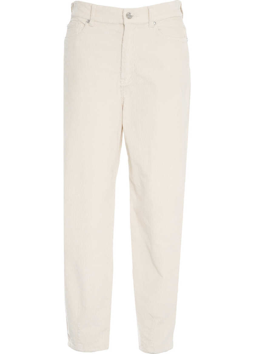 Pantaloni casual Liu Jo White Corduroy pants White Femei (BM 19305887) 2
