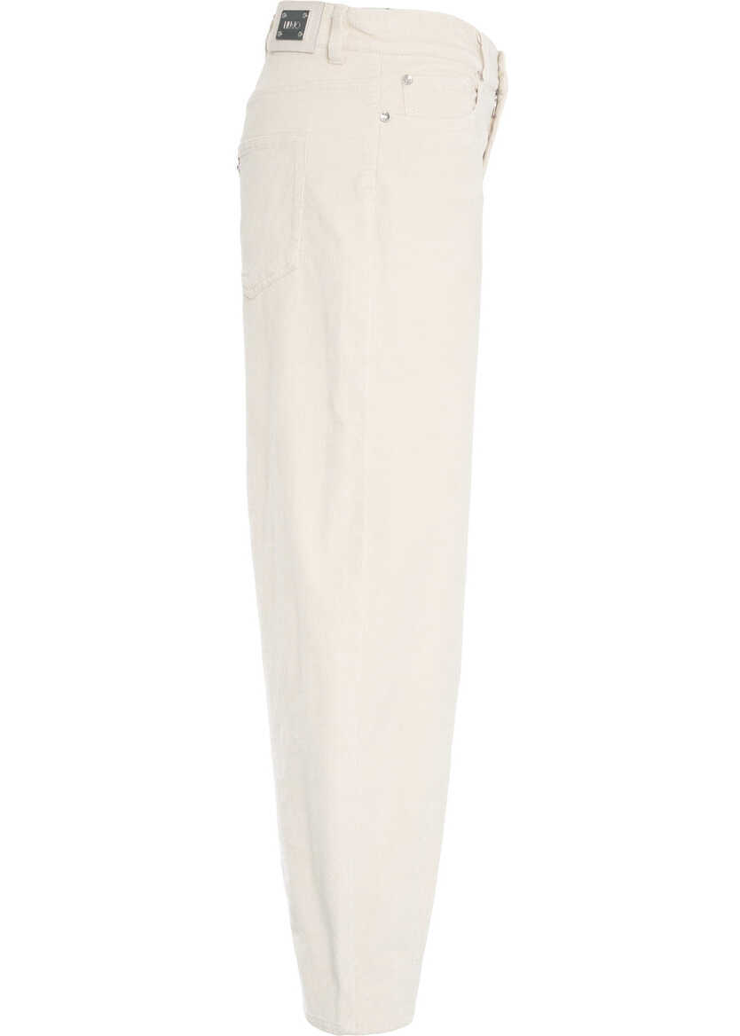 Pantaloni casual Liu Jo White Corduroy pants White Femei (BM 19305887) 3