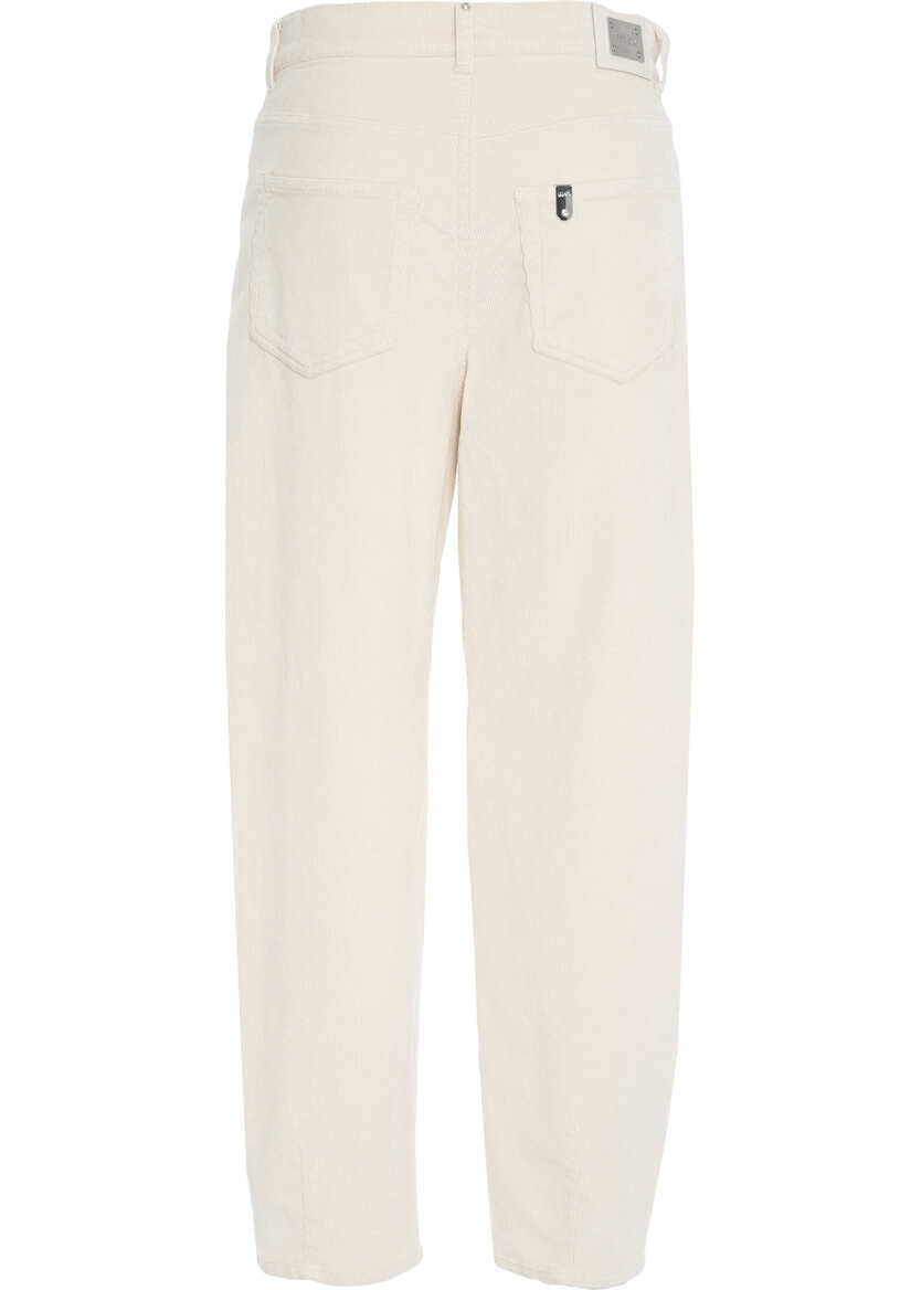 Pantaloni casual Liu Jo White Corduroy pants White Femei (BM 19305887) 4