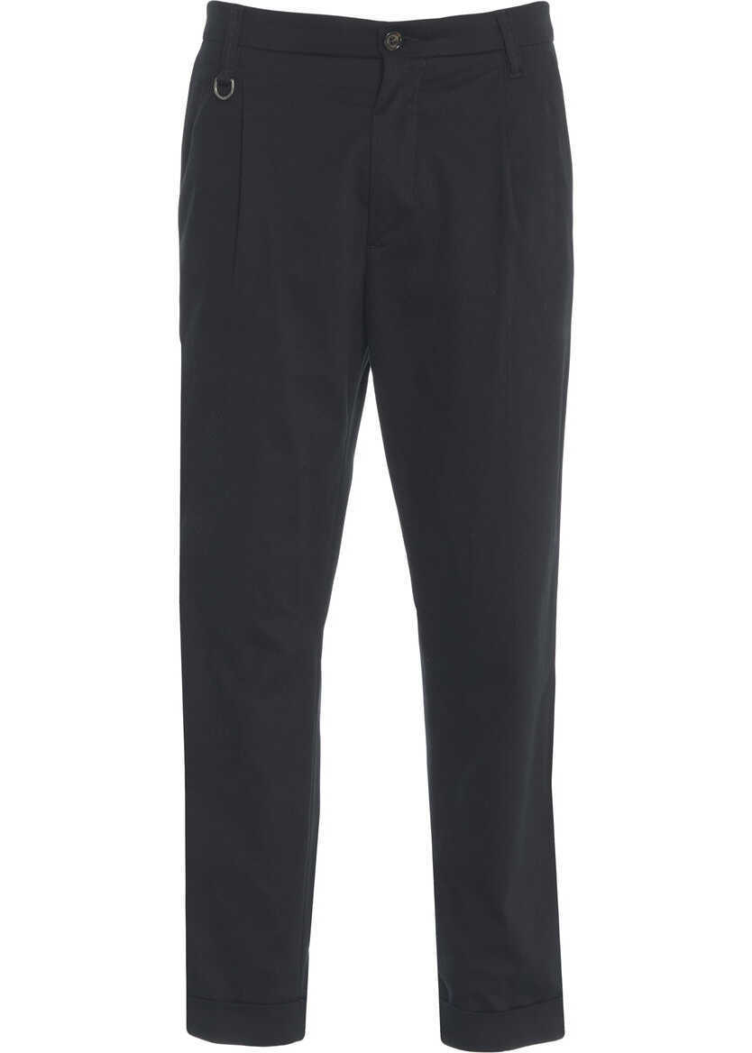 Pantaloni casual Paolo Pecora Chino pants with pleats Black Barbati (BM 19305896) 2