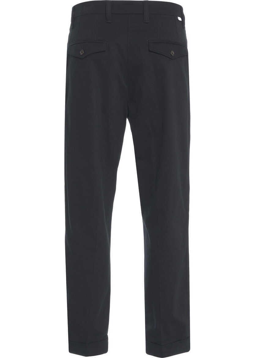 Pantaloni casual Paolo Pecora Chino pants with pleats Black Barbati (BM 19305896) 4